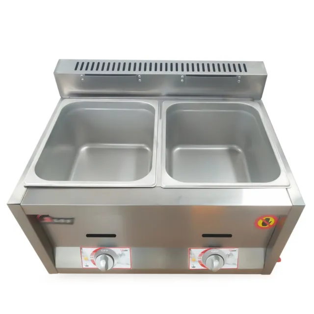 Commercial Pan Gas Fryer Food Warmer Restaurant Steamer Table Countertop Kitchen