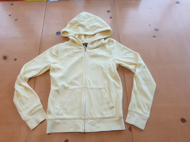 Giacca con cappuccio gialla cerniera intera Juicy Couture Designer ragazza taglia 11-12 anni