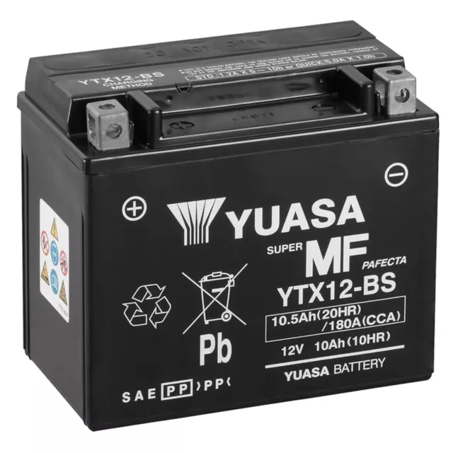 BATTERIA MOTO YUASA YTX12-BS 12V 10Ah PIAGGIO BEVERLY 250 300 400 500 YTX12BS