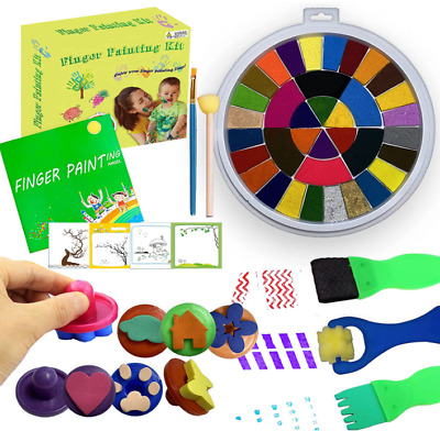 Kit lavable de pintura para dedos para niños pequeños, almohadilla de tinta de 36 colores pintura para dedos no tóxica
