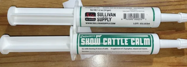 2 Tubes Of Sullivan Supply Show Cattle Calm Paste 32Ml. FREE SHIPPING
