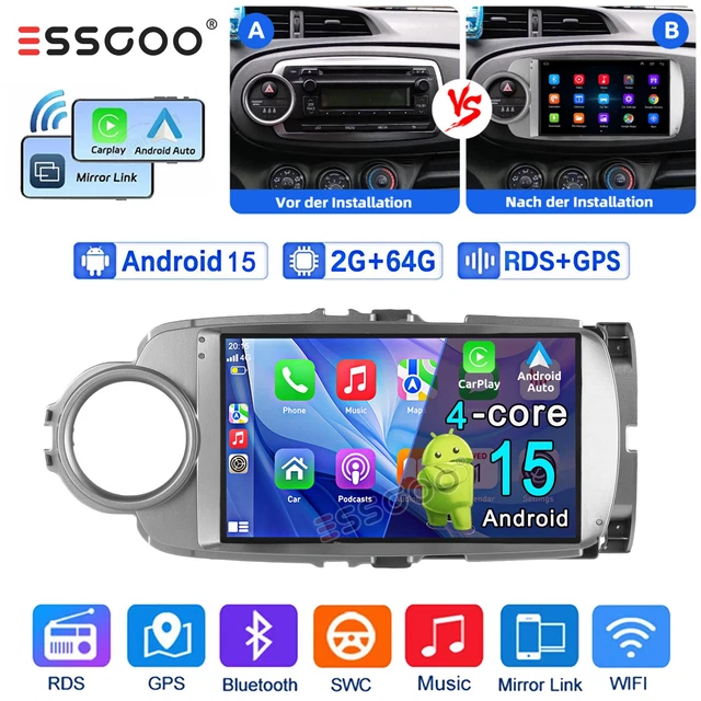 CAMECHO 4 64G Android 15 Navi Autoraido voor Suzuki Swift 2005-2010 met GPS WIFI met achteruitrijcamera, 10 Inch Draadloze Carplay Android Auto Bluetooth Radio HD Touchscreen met FM/RDS Mirrorlink