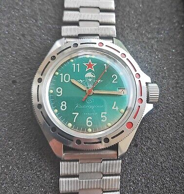 Vostok Komandirskie watch vintage men's USSR Military watch, water-resistant