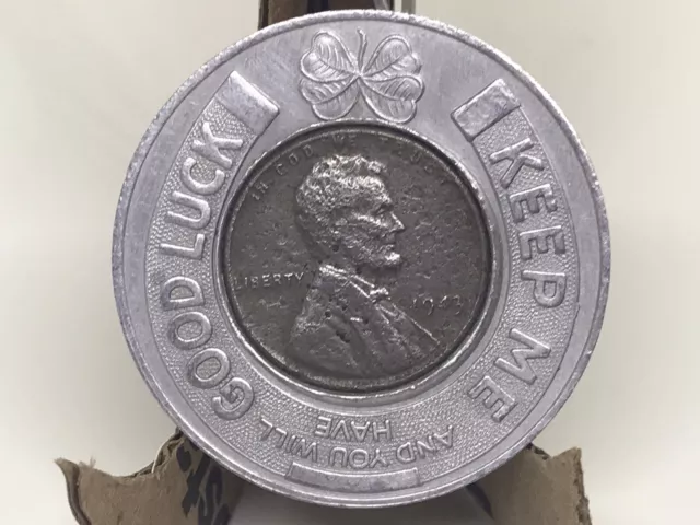 Encased Penny/Cent 1943 French Mirror Plate Glass Co Jacksonville/Miami/Orlando