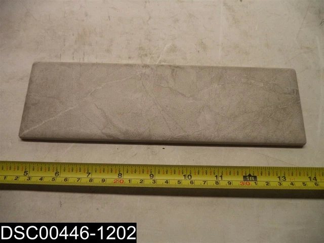 QTY=40: 9-3/4" X 3" X 1/4" Bullnose Ceramic Gray/ Tan Stone Patterned Tiles
