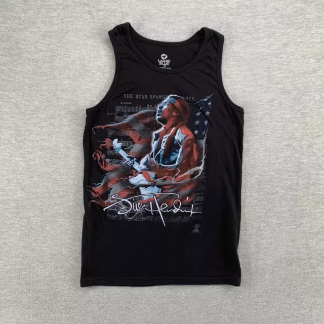 Jimi Hendrix Shirt Adult Medium Liquid Blue Tank Top Black Star Spangled Banner