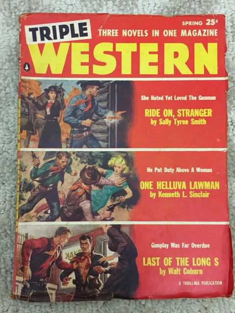 Vintage Triple Western Magazine Three Novels in One Magazine Spring 1956