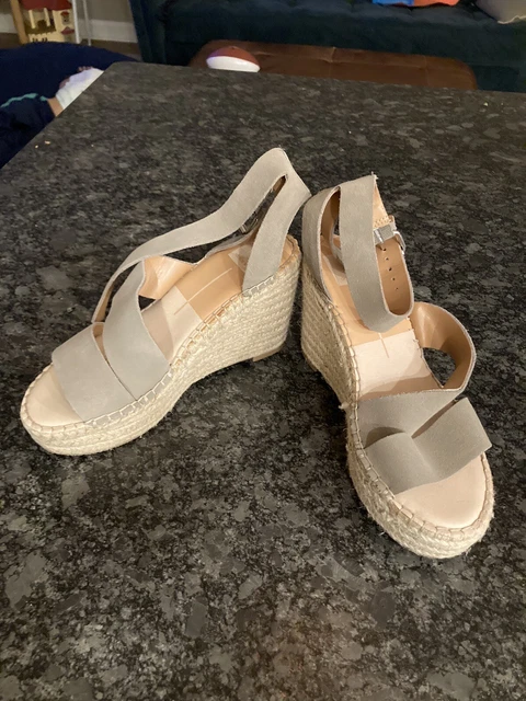 Womens Dolce Vita “Shayla” Suede Espadrille Wedge Sandal Beige Size 8.5M (NWOT)