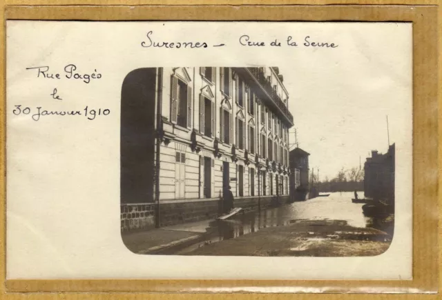 CPA Photo Card Suresnes Crue de la Seine in front of 8 rue Pagès Floodation vq036