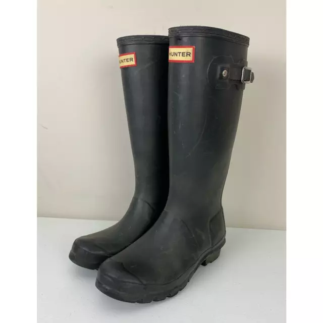 Youth Hunter Original black rubber rain boots shoes UK 3 (US kid's 4, women's 5)
