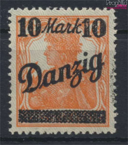 Briefmarken Danzig 1920 Mi 31II Unterdruckspitzen nach unten postfrisch (9910797