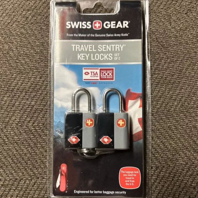 SwissGear TSA-Approved Travel Sentry Luggage Locks - Set of 2 Mini Locks w Keys