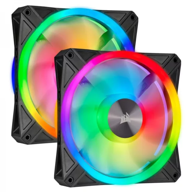 Corsair Icue QL140 Direccionable RGB Pwm Fans -140mm - Paquete Dual