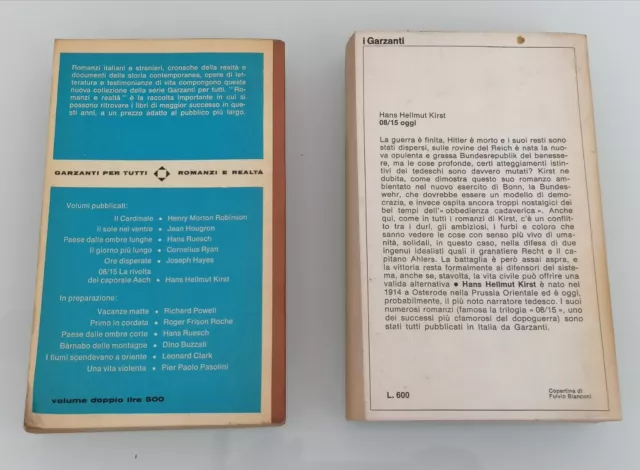 Lotto 2 LIBRI  "08/15 OGGI" , "08/15 la rivolta del caporale Asch" Hans H. Kirst 2