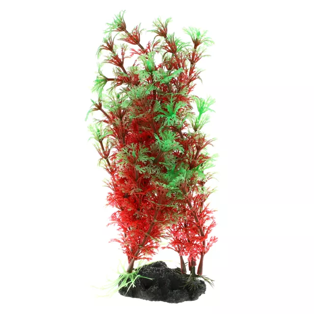 Aquarium Plastique Plantes, Artificiel Aquatique Plante Paysage Rouge Vert 7.87"