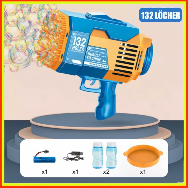 Elektrische Gatling Bubble Seifenblasenpistole Seifenblasenmaschine mit 132-Loch 2