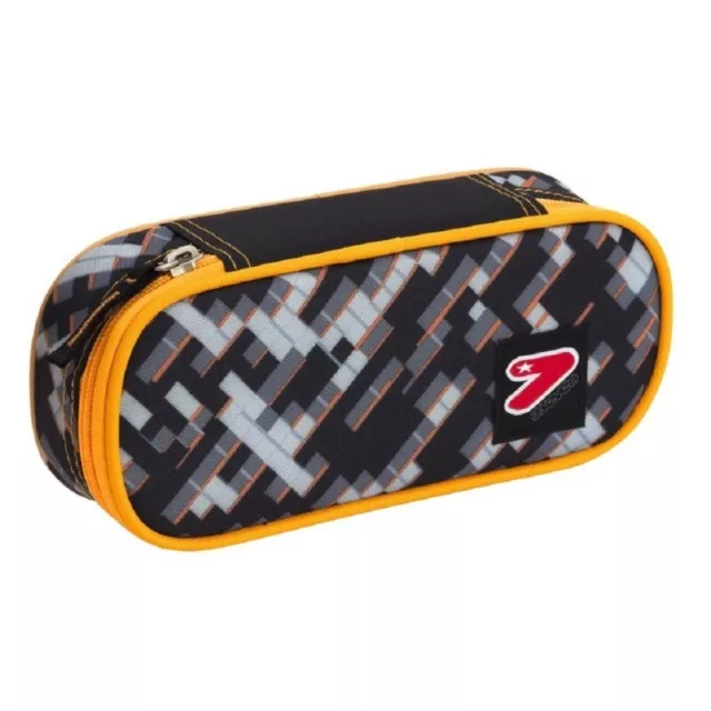 SEVEN School case Round Plus Grey Brick Orange Fluo