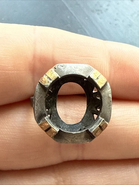 Bague Ancienne Argent Massif 925 - Alliance / Chevalière - Taille 61
