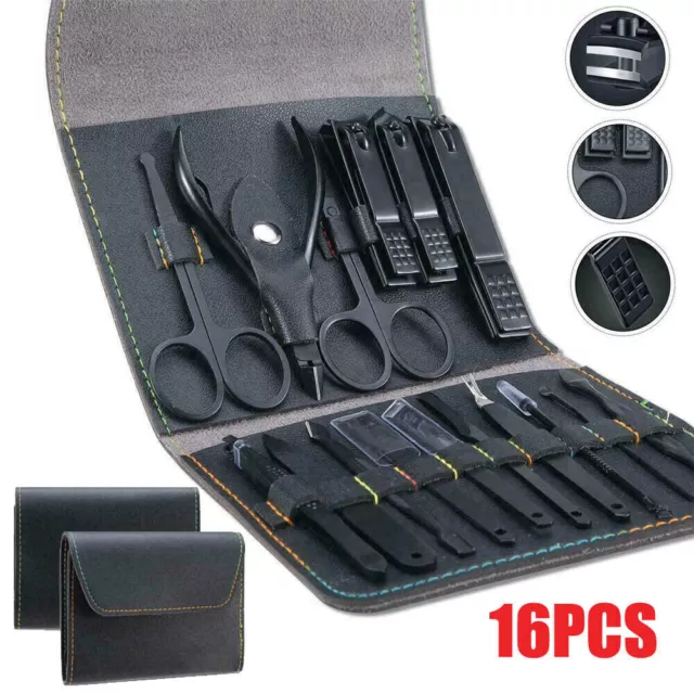 16Pcs Nail Care Kit Cutter Set Clippers Manicure Pedicure Cuticle Tool Gift Sets