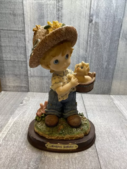 Montefiori Collection Italian Design Boy In Garden With Bucket And Dog  Figurine