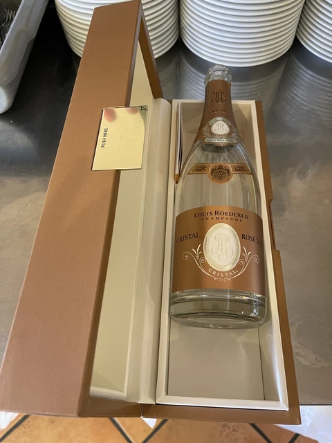 Louis Roederer Cristal rose champagne empty bottle & box vintage 2013