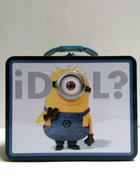 Despicable Me Minion Head Tin Tote Carry All Lunch Box Set