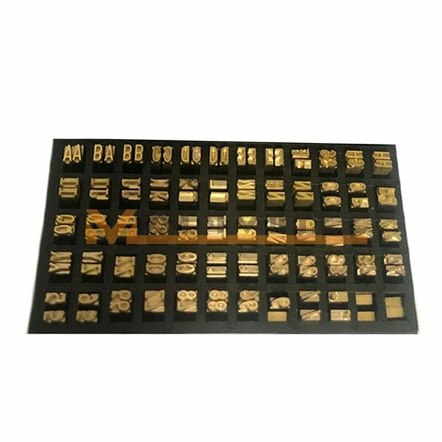 120pcs Hot Stamp Copper Letters Thermal Ribbon Printing Font 2*3*15mm