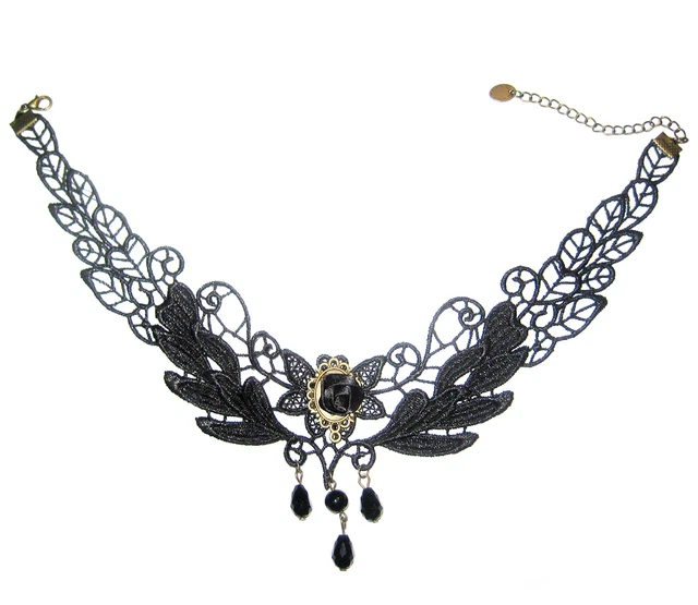 Collier Ras De Cou - Bijou Noir En Tissu Doux - Pour Femme (Neuf Avec étiquettes)