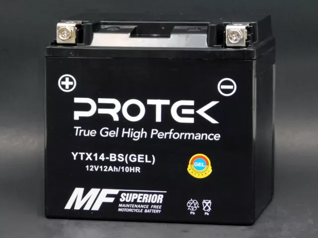 YTX14-BS Gel Battery for 2006-2019 Kawasaki Concours 14 ZG1400 Ninja ZX14 ZX14R