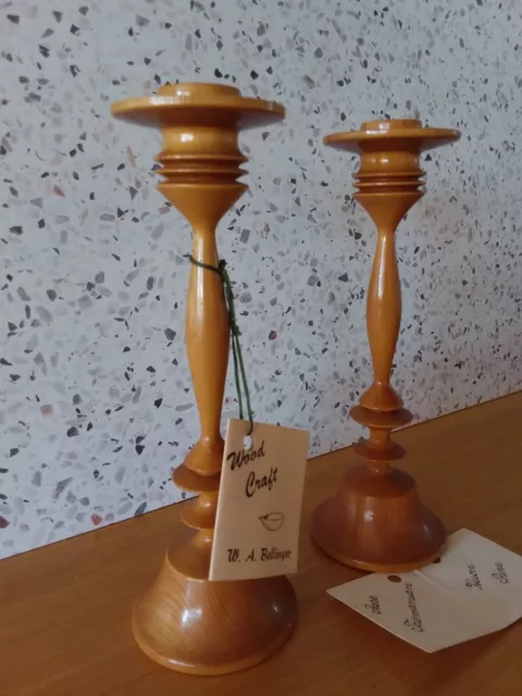 Candle holders - Pair of carved Huon Pine holders - Made in Australia