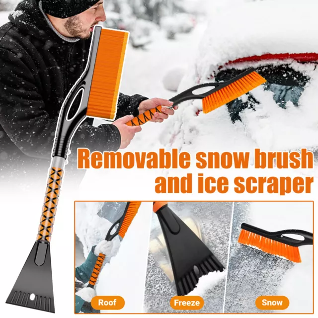 2 in 1 Detachable Snow Brush and Ice Scraper with Ergonomic Foam Handle for Car.