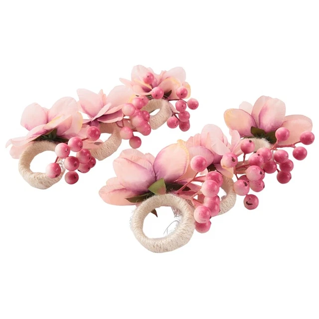 Anelli Tovagliolo Fiori 6pz, Supporto Anelli Tovagliolo Spring Floreale Buck Z8V5