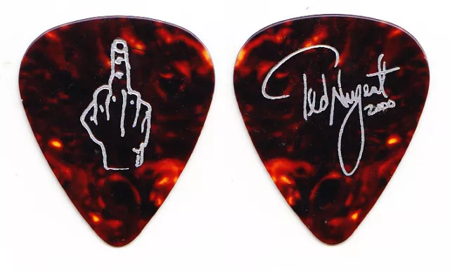 Ted Nugent Signature Middle Finger Brown Guitar Pick - 2000 Tour