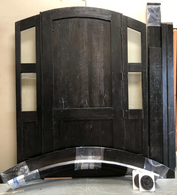 Rustic reclaimed lumber side lites door solid Doug Fir 72 X 93 7" jamb LHS 2" 2