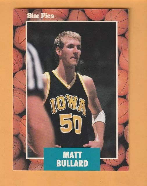 Matt Bullard Iowa Hawkeyes 1990 Star Pics #51 West Des Moines IA 8D