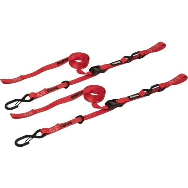 Red SpeedStrap 1" Ratchet Tiedowns With Soft Ties And Snap S Hooks - 2 Pack