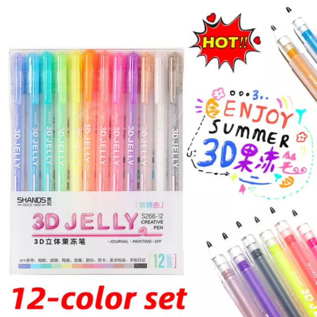 Shanos 3D Jelly Pens, Shanos Jelly Roll Pens for DIY Painting Drawing Coloring