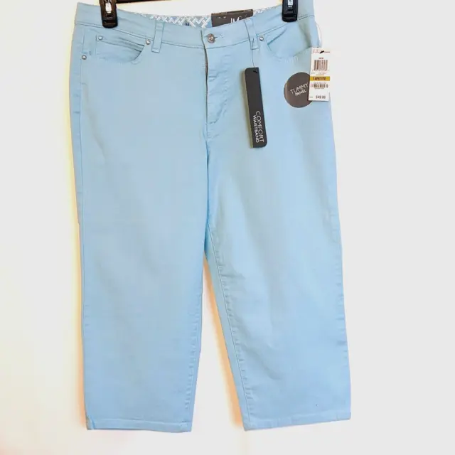 NWT JM Collection Jeans Womens Capri Denim Pants Clearwater Blue Pet14 MSRP $49
