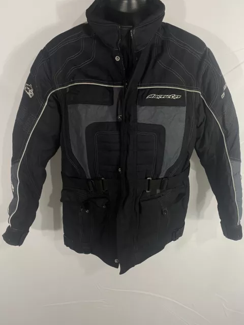 VTG 90s Team Arctic Cat Full Zip Snowmobile Jacket Mens Medium "IRON DOG" Black