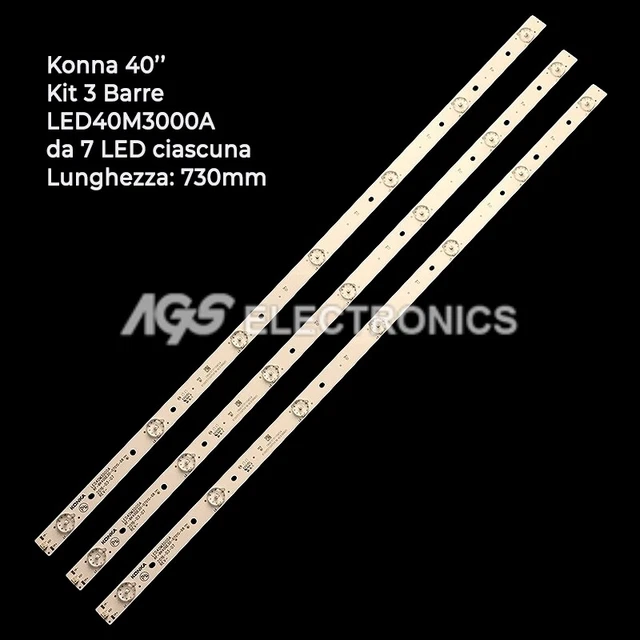 Kit 2 Barres LED Pour Téléviseur Toshiba 46 Pouces - Réf. SLED-2011SGS46 - 72 LEDs - Neuf