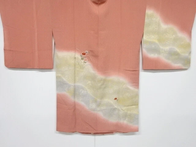 6642180: Japanese Kimono / Vintage Unused Michiyuki Coat / Embroidery / Kiku & M