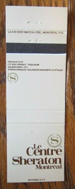 Sheraton Hotel Matchbook Cover: Le Centre Matchcover (Montreal, Quebec) -E12