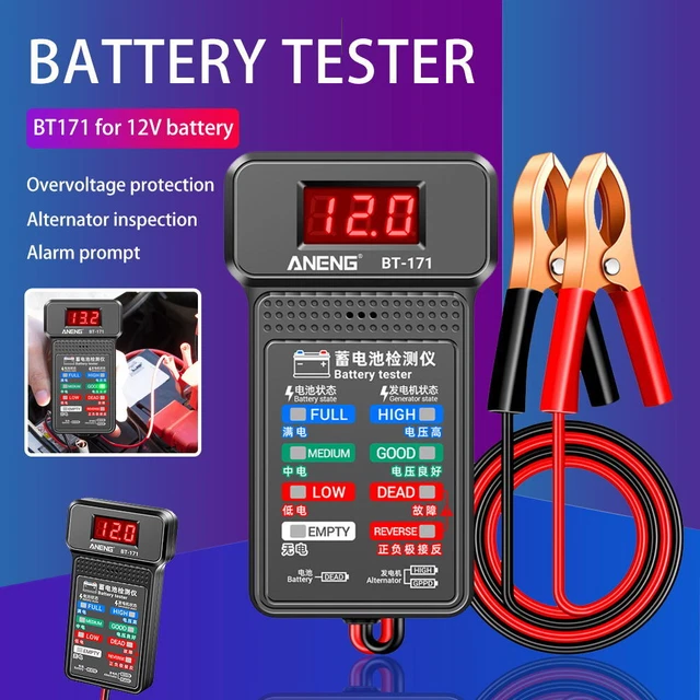 Car Battery Tester 12V Load Tester 100-2000CCA Auto Alternator Analyzer Test