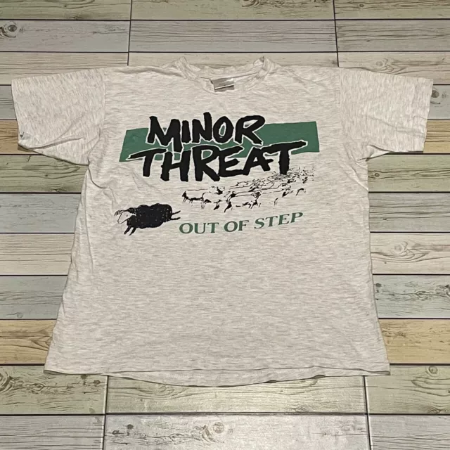 Rare Vintage Minor Threat Hardcore Punk Band Tour T Shirt