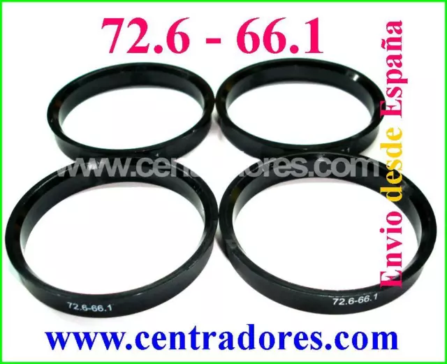 4 Centradores De Llanta 72.6-66.1 Bagues De Centrage Nissan Renault Dacia Infini