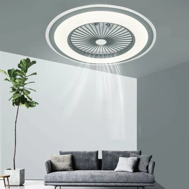 Moderna lámpara de techo LED regulable ventilador de techo con lámpara y control remoto