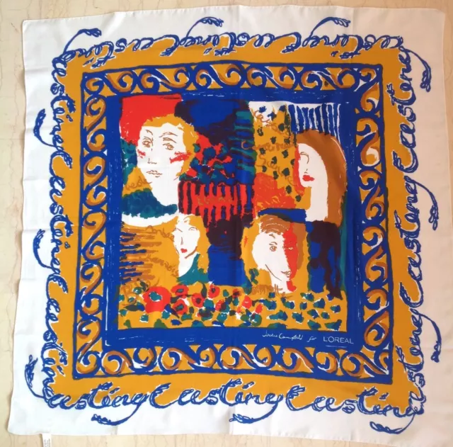 Tres Jolie foulard vintage signé Jackie Campbell pour l'Oreal