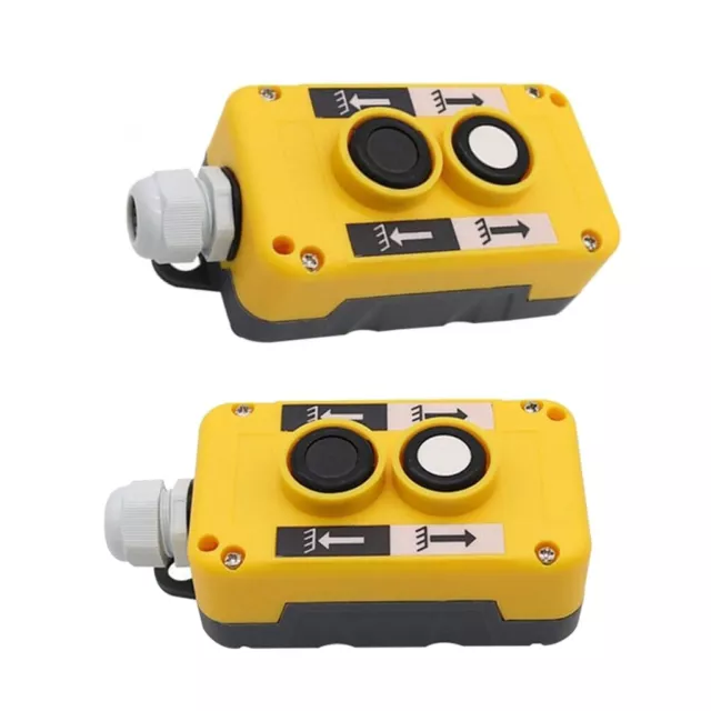 2x COP2B Crane Button Switch Lifting Tail Plate Rainproof Plastic Yellow