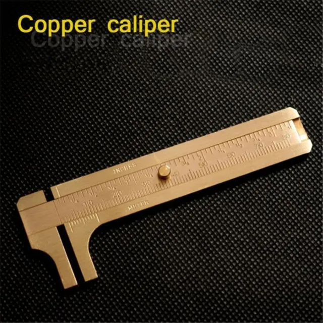 Mini Brass Sliding Gauge Vernier Caliper Measure Measurement Tool For Pocket