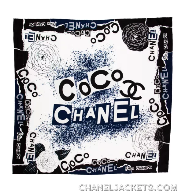 Chanel Chanel Printed CC Silk Scarf
